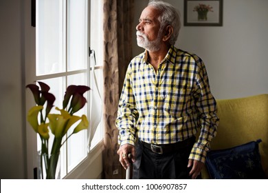 An Elderly Indian Man At The Retirement House