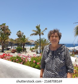 Elderly Lady In Tenerife Holiday, Retirement In The Country Of Choice