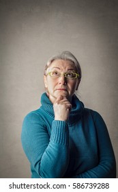 Elderly Lady Thinking