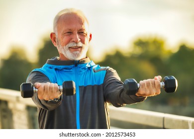 An Elderly Man Exercising For A Better Quality Of Life