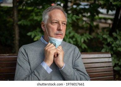 Elderly Man Fed Up Of His Coronavirus Mask