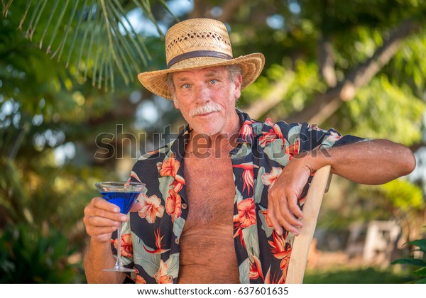 old man hawaiian shirt