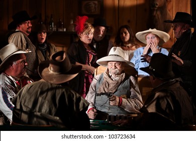 Elderly Man Holds Up Players In A Poker Game