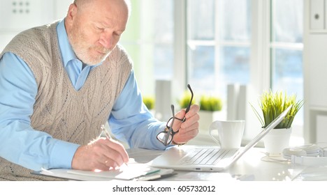 Elderly Man Laptop Stock Photo 605732012 | Shutterstock