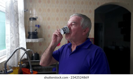 Elderly Man Savoring Morning Coffee, Peaceful Moment by Home Window - Powered by Shutterstock