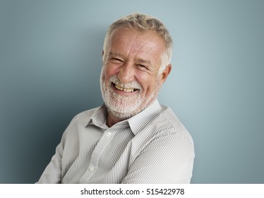 Elderly Man Smiling Face Expression Concept
