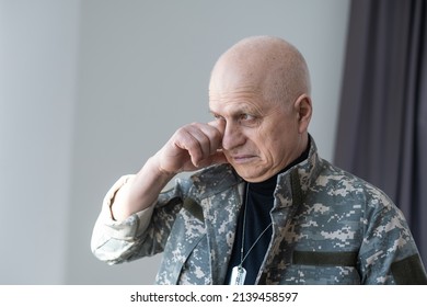 Elderly Military Officer Isolated On White Background