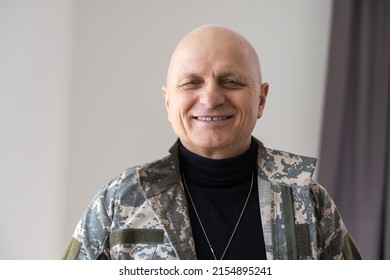 Elderly Military Officer Isolated On White Background