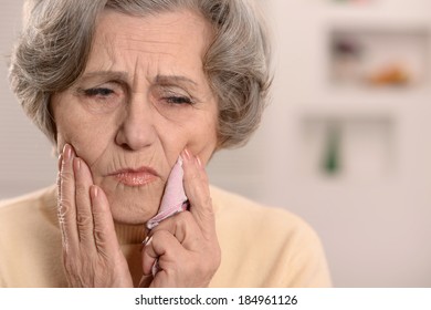 Elderly Nice Woman Having Bad Tooth Pain