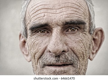 Elderly, Old, Mature Man Close Up  Portrait