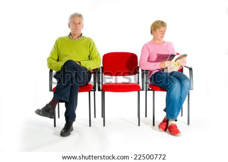 Elderly people in the waiting room by the doctor