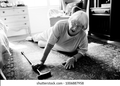 Elderly Woman Fell On The Floor