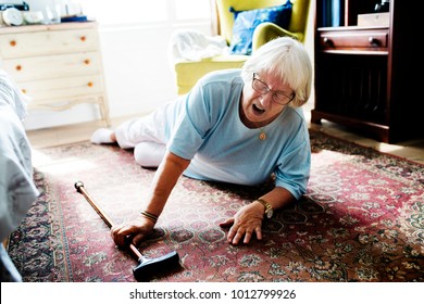 Elderly Woman Fell On The Floor