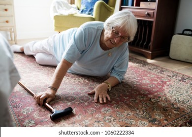 Elderly Woman Fell On The Floor