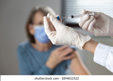 Elderly Woman Getting Coronavirus Vaccine