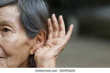 Elderly Woman Hearing Loss , Hard Of Hearing