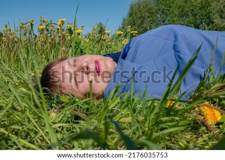 Similar – Image, Stock Photo 2 women lying on a meadow