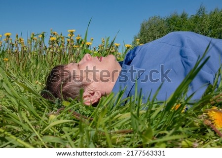 Image, Stock Photo 2 women lying on a meadow