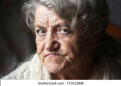 Elderly Woman Sad Face