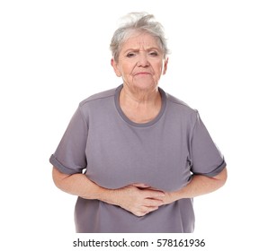 Elderly Woman Suffering Stomach Ache On Stock Photo 578161936 ...