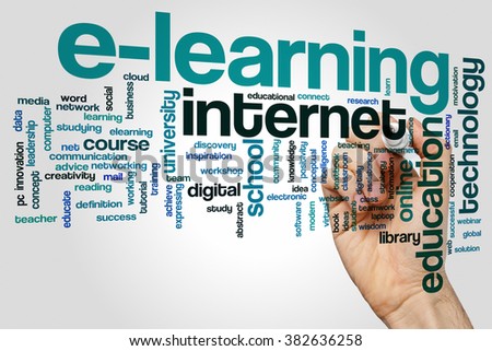 Elearning concept word cloud background