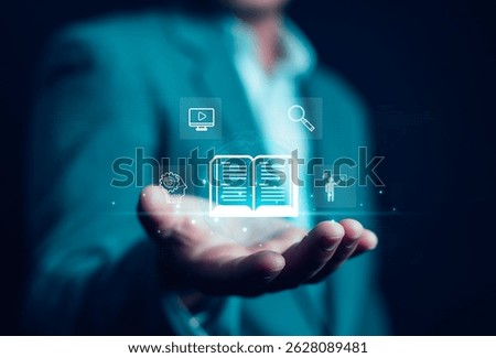  E-learning education concept, internet lessons and online webinar.  who attends online lessons on a digital Education  learning online with webinar, learn,training, education, course, tutorial,
