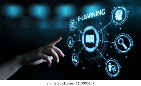 e-learning Education Internet Technology Webinar Online Courses Konzept.