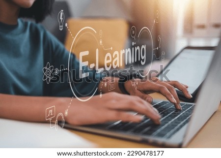e-learning, education, learn, study, training, invitation, assistant, knowledge, management, course. typing in keyboard education study. knowledge online course to training. teaching assistant.