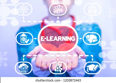E-learning medicine concept. Electronic Learning Healthcare concept. Digital Training Medical Educational Technology.