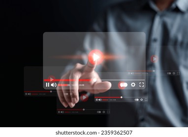 E-learning online class workshop or live stream broadcast in online class, watching video on internet, video tutorial and online seminar meeting.