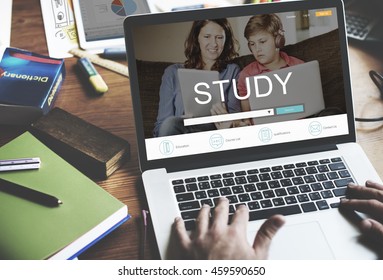 E-learning Online Study Learning Website Concept