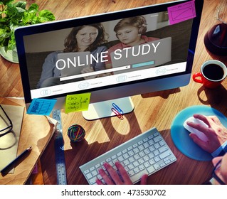 E-learning Online Study Learning Website Concept