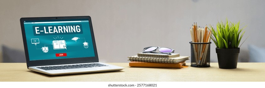 E-learning website with modish sofware for student to study online on the internet network