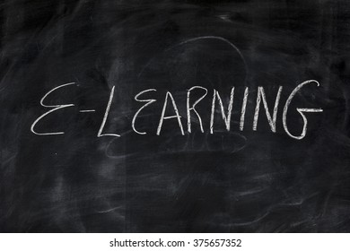 E-Learning written on a chalk board