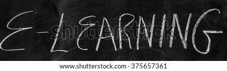 E-Learning written on a chalk board