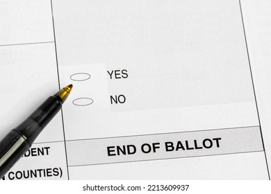 Election ballot with yes or no question. concept. Voting, government referendum and amendment - Shutterstock ID 2213609937