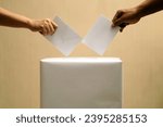 election box, election day concept, people