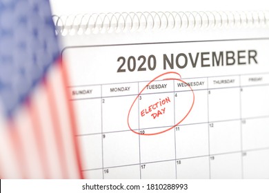 Election Day Concept. Desk Calendar With November 3rd Marked In Red