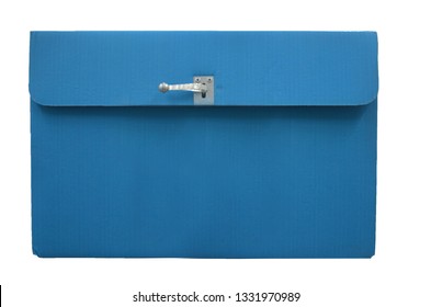 Elections In Israel, A Blue Voting Box With The State Emblem And A One-time Silver-metal Lock