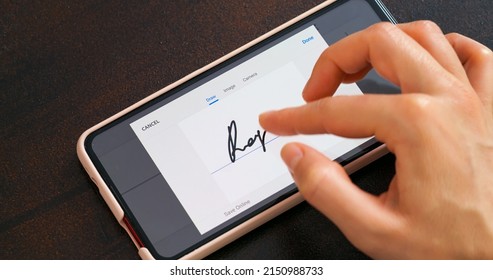 Electonic Signature With Finger In Phone Screen