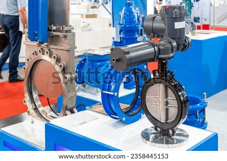 electric actuator assembly with metal butterfly valve or quarter turn valve for turn close and open liquid conveying system in piping in industrial