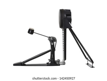 Electric Bass Drum Pedal Isolated With Clipping Path.