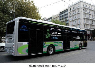 The Electric Bus Yutong U12 From China Is Seen In Streets Of  Athens, Greece, November 3, 2020