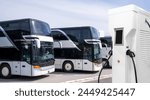 Electric buses with charging station