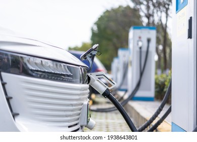 Electric Car Charging In Power Station