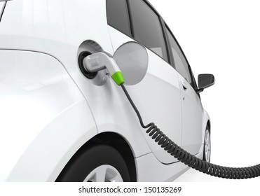 Electric Car in Charging Station