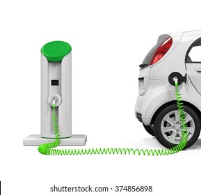 Electric Car in Charging Station