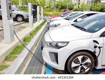 Electric Car Charging Station In Korea
