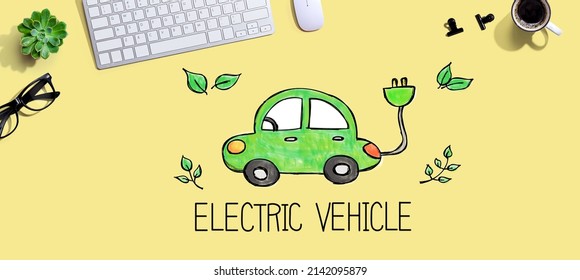 Electric Car With A Computer Keyboard And A Mouse