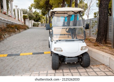 Electric car or golf buggy cart for transporting tourist at hotel area